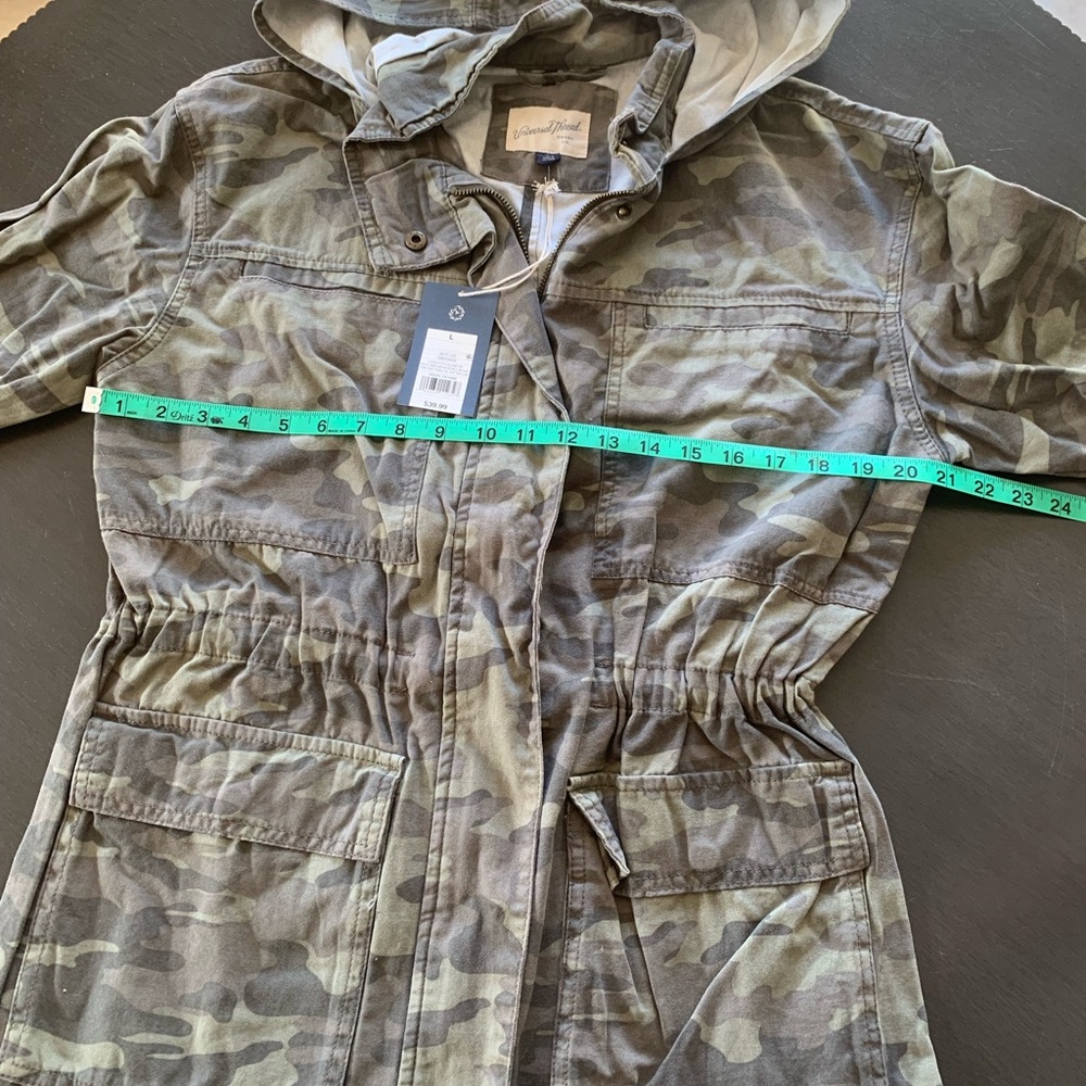 Universal Thread Womens Jacket Hooded Green Camouflage Large 100% Cotton - Picture 8 of 13